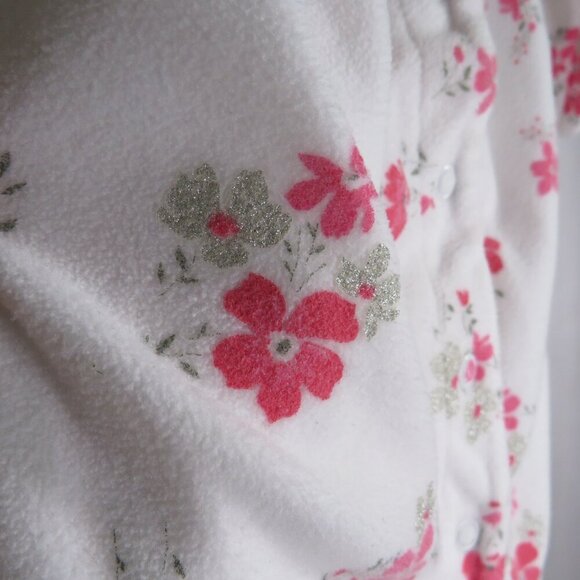 Baby Pink Floral bodysuit FULLY OPENS IN FRONT silver glittered fabric 3mts - Picture 4 of 8